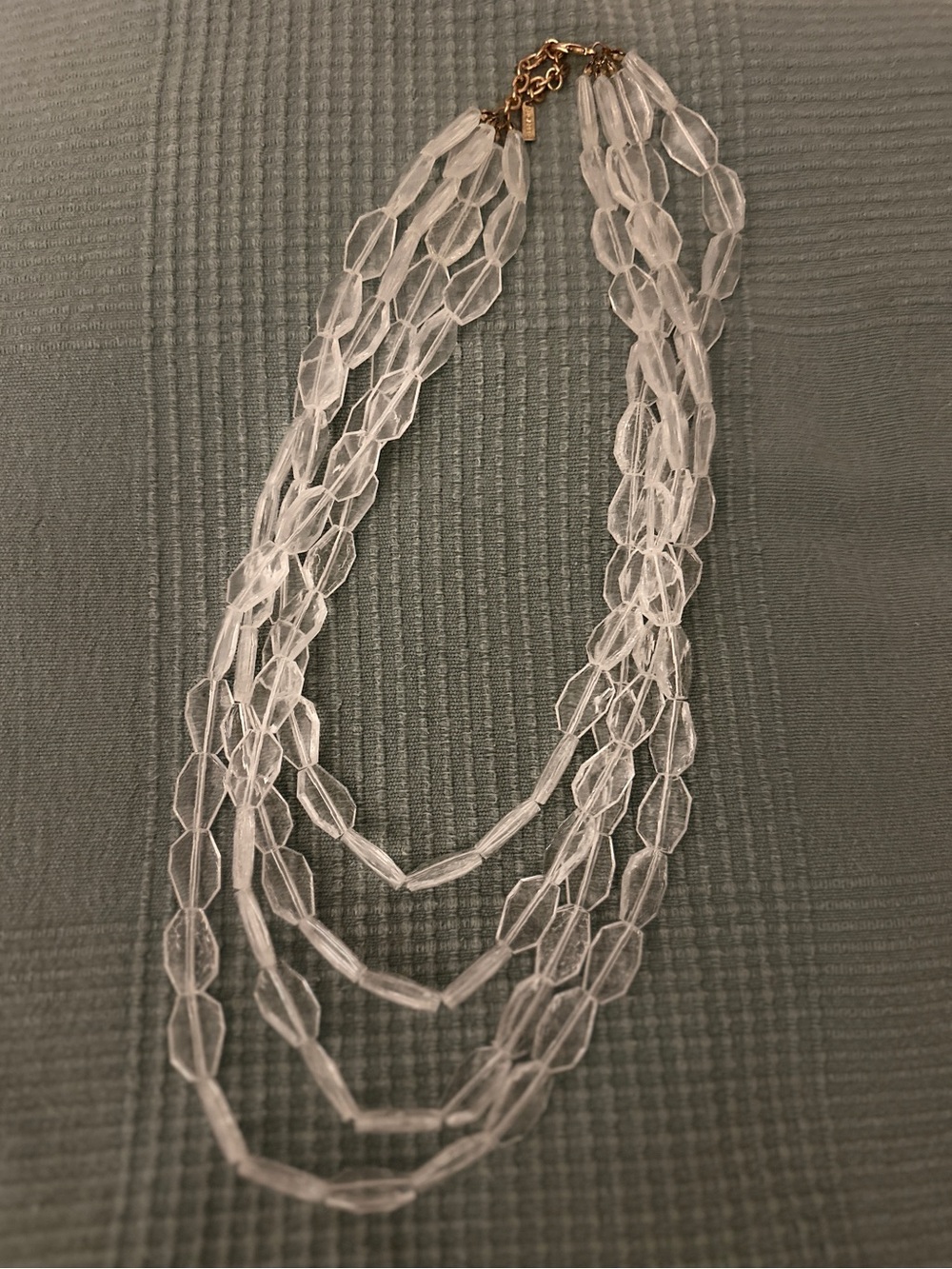 Multi-Strand Clear Bead Necklace - Unbranded